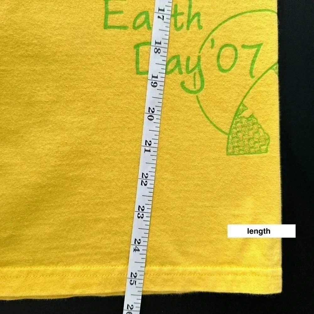 Earth Day Shirt Womens Small Yellow Trees‎ Recycle Nature Short Sleeve 2007